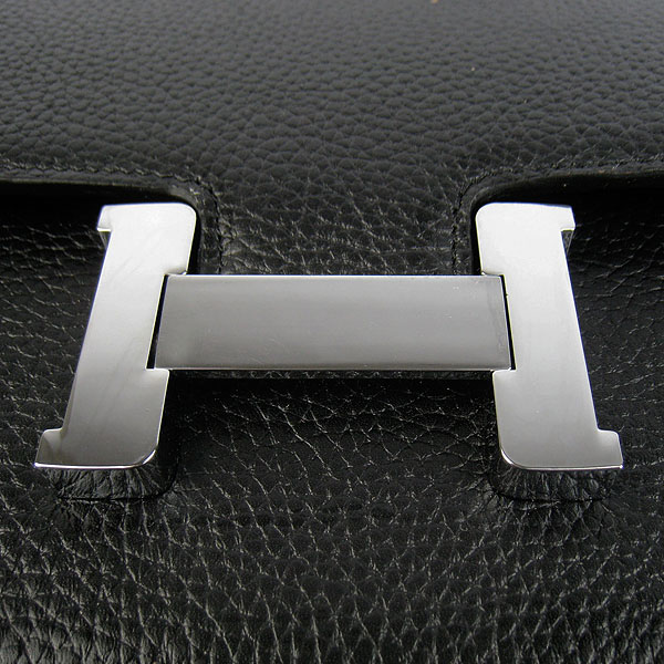 7A Hermes Constance Togo Leather Single Bag Black Silver Hardware H020 - Click Image to Close